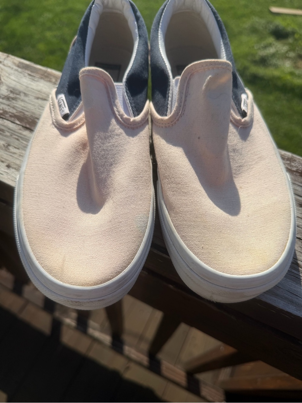 Vans Slip-On Sneakers in Pink and Navy - Picture 4 of 6
